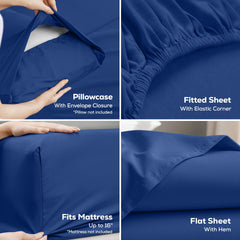 Utopia Bedding drap plat étendu illustrant couverture généreuse