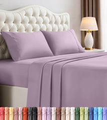 Utopia Bedding draps king face montrant finition et couleur lavande pour un lit soigné