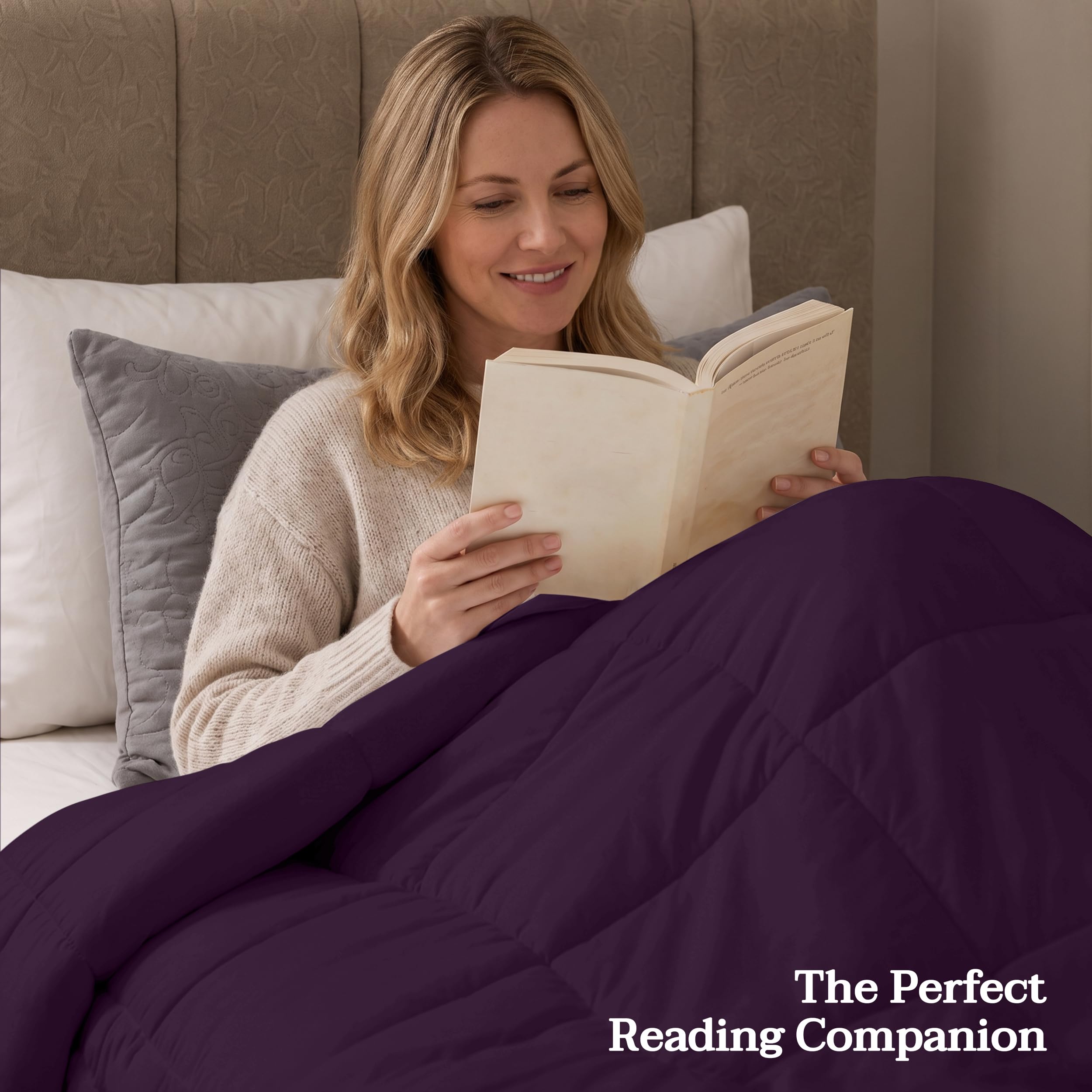 Utopia Bedding insert placé dans une housse illustrant position stable