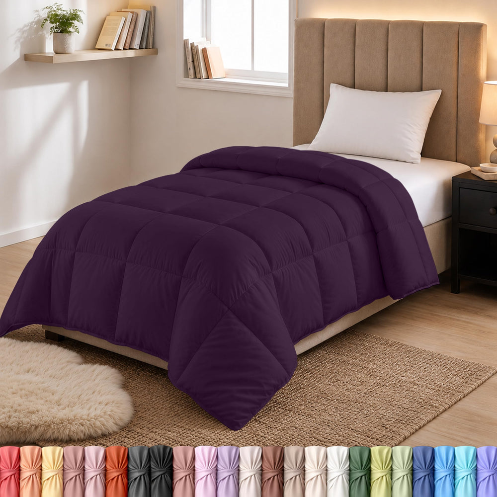 Utopia Bedding insert face avant plum montrant finition soignée et confort