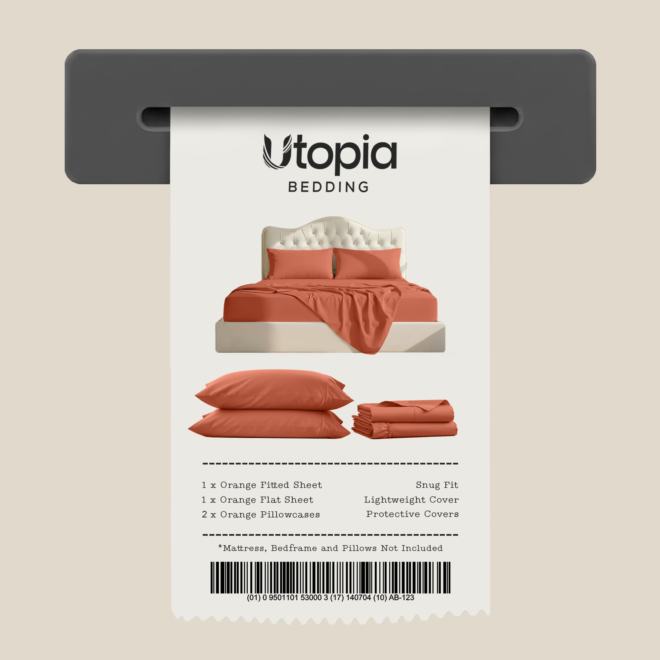 Utopia Bedding comparaison échelle matelas et drap illustrant ajustement précis