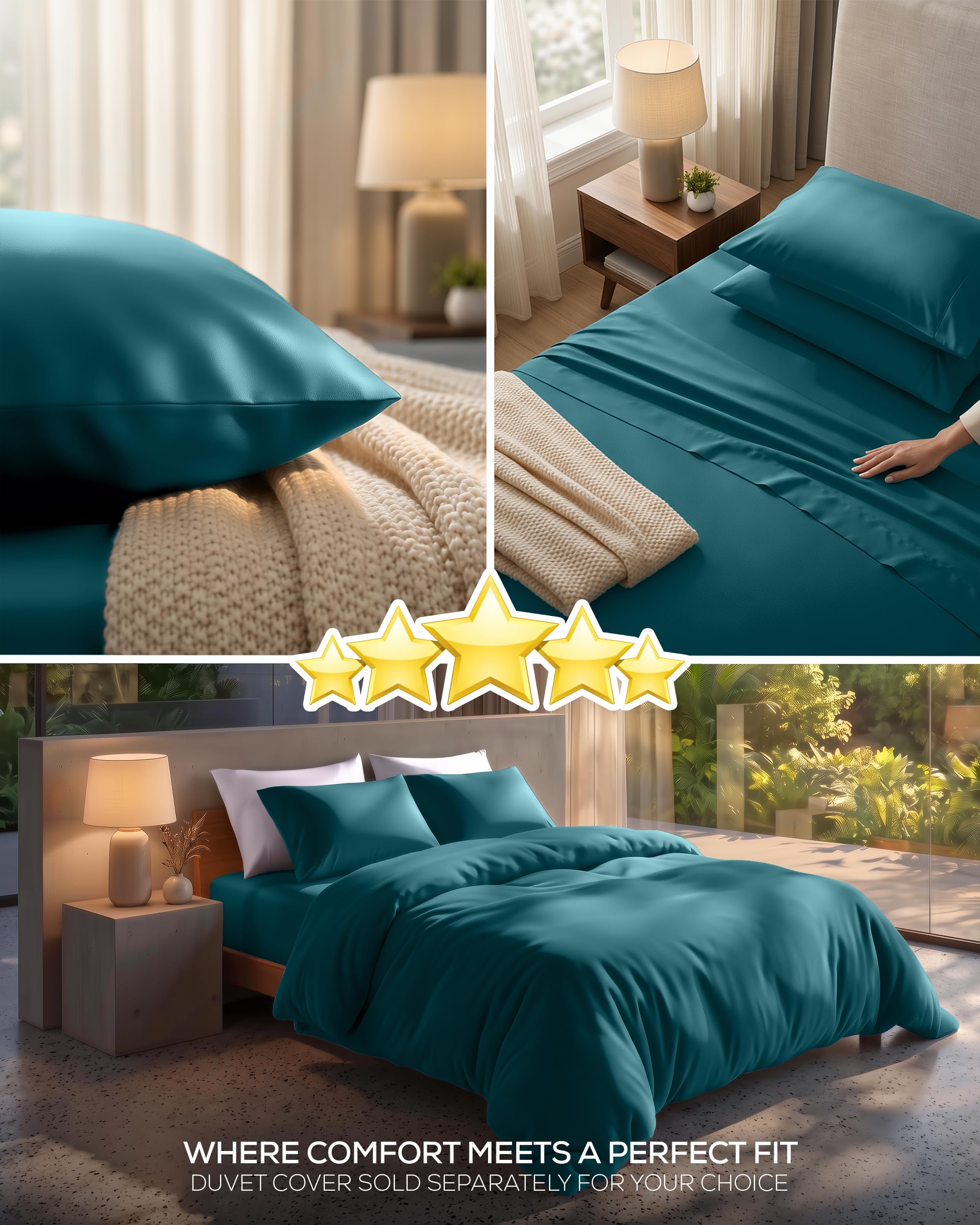 Utopia Bedding comparaison taille montrant drap-housse queen adapté à matelas épais