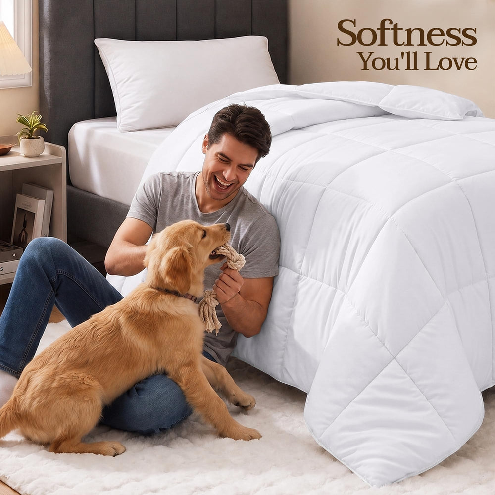 Utopia Bedding couette installée sur un lit Twin démontrant confort et couvrance