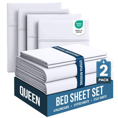 Utopia Bedding vue avant pack 2 parures blanc montrant un fini hôtelier et propreté