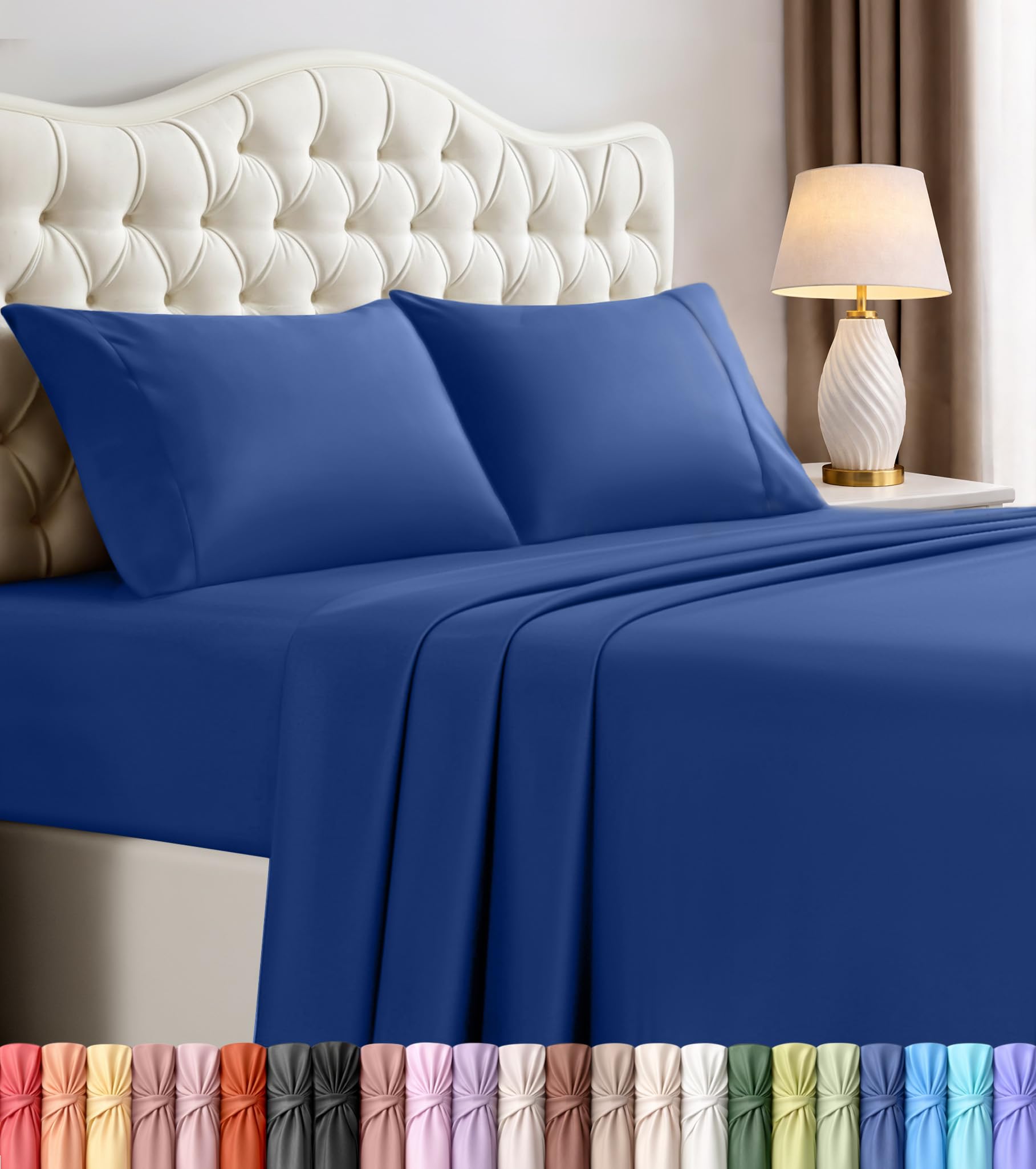 Utopia Bedding emballage ensemble royal blue montrant l'aspect soigné