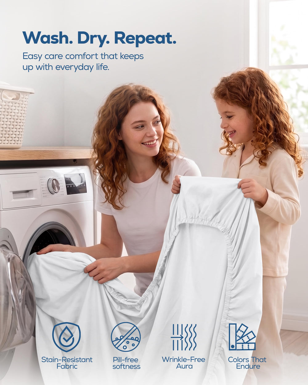 Utopia Bedding étiquette d’entretien lisible, instructions de lavage simples