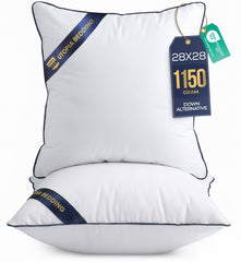 Utopia Bedding face avant du coussin 28x28 montrant gonflant et finition durable