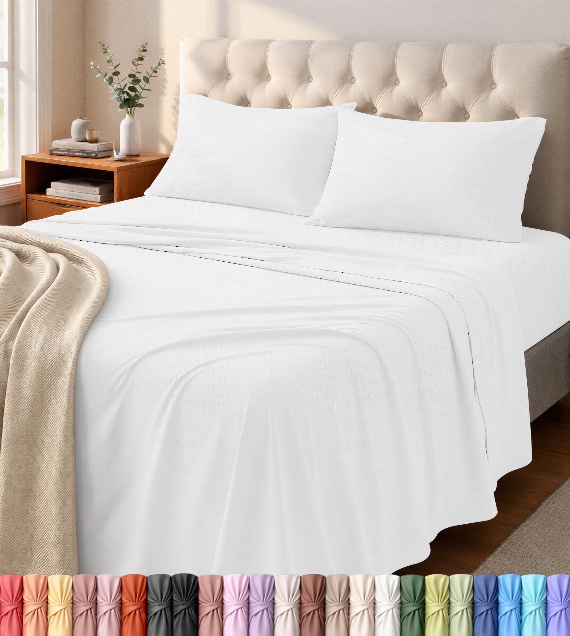 Utopia Bedding face avant du paquet montrant l’ensemble et la couleur blanche, facilite l’achat