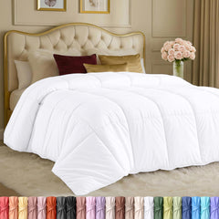 Utopia Bedding face avant montrant la couette king blanche et fini soigné