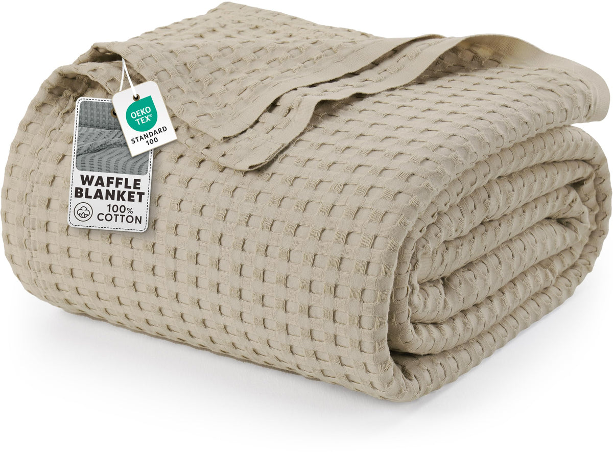 Utopia Bedding face avant du paquet montrant la couverture King khaki et son style