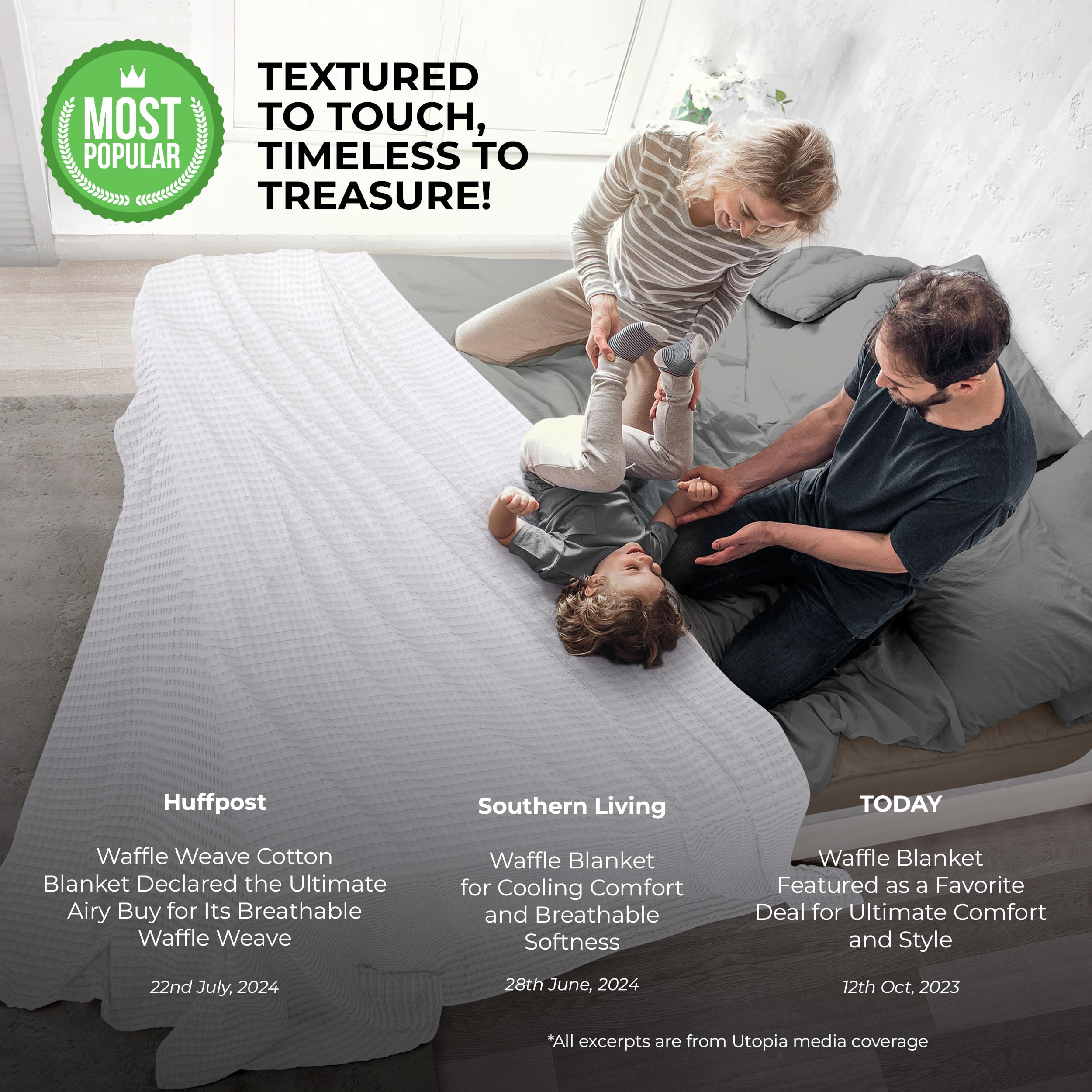 Utopia Bedding gros plan du tissage gaufre montrant texture et confort respirant