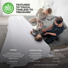 Utopia Bedding gros plan du tissage gaufre montrant texture et confort respirant