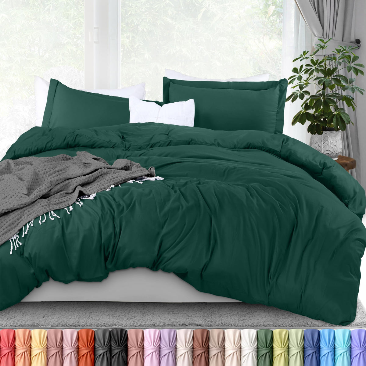 Utopia Bedding housse de couette face montrant finition soignée et couleur émeraude