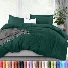 Utopia Bedding housse de couette face montrant finition soignée et couleur émeraude