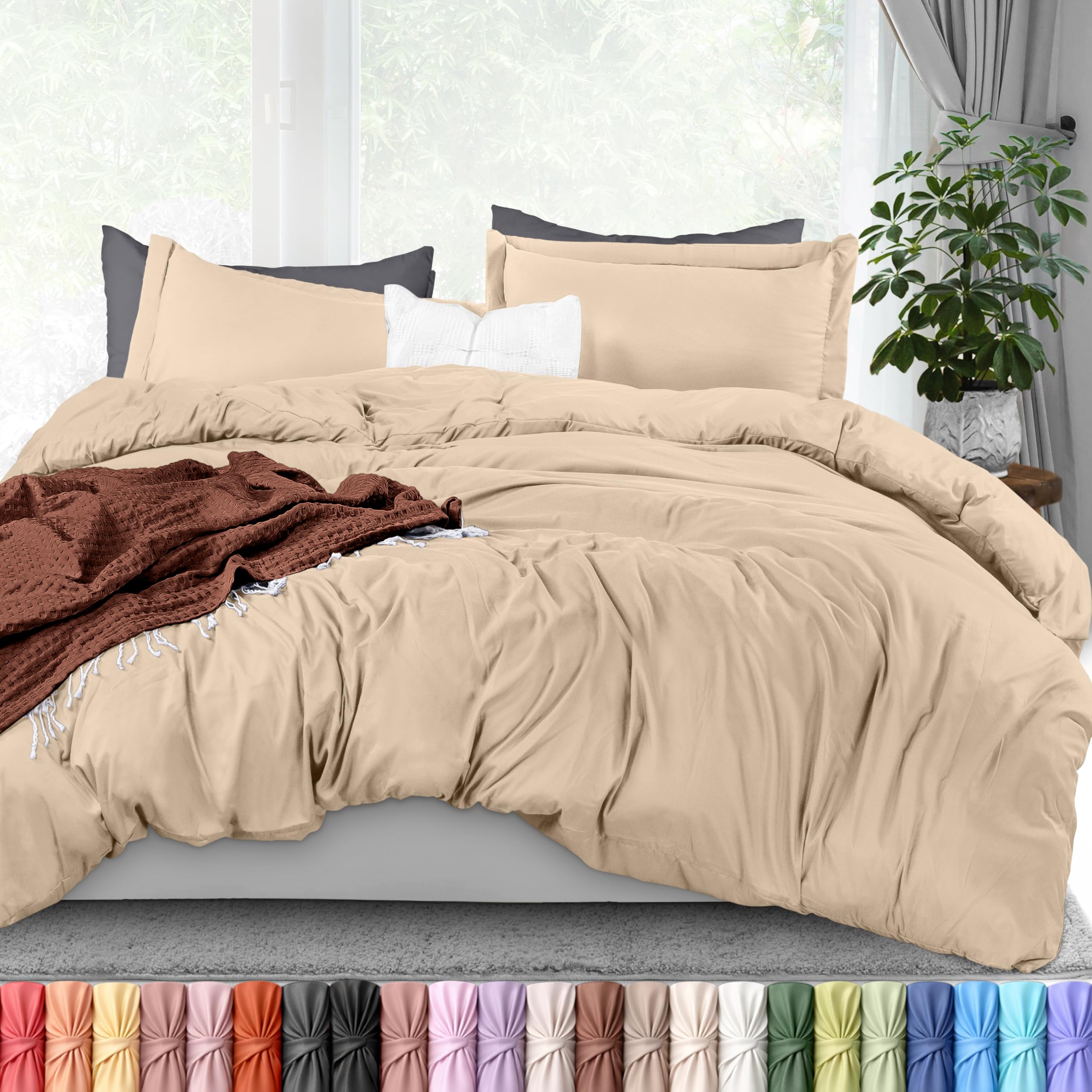 Utopia Bedding housse devant beige montrant design épuré et harmonisation facile