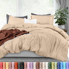 Utopia Bedding housse devant beige montrant design épuré et harmonisation facile