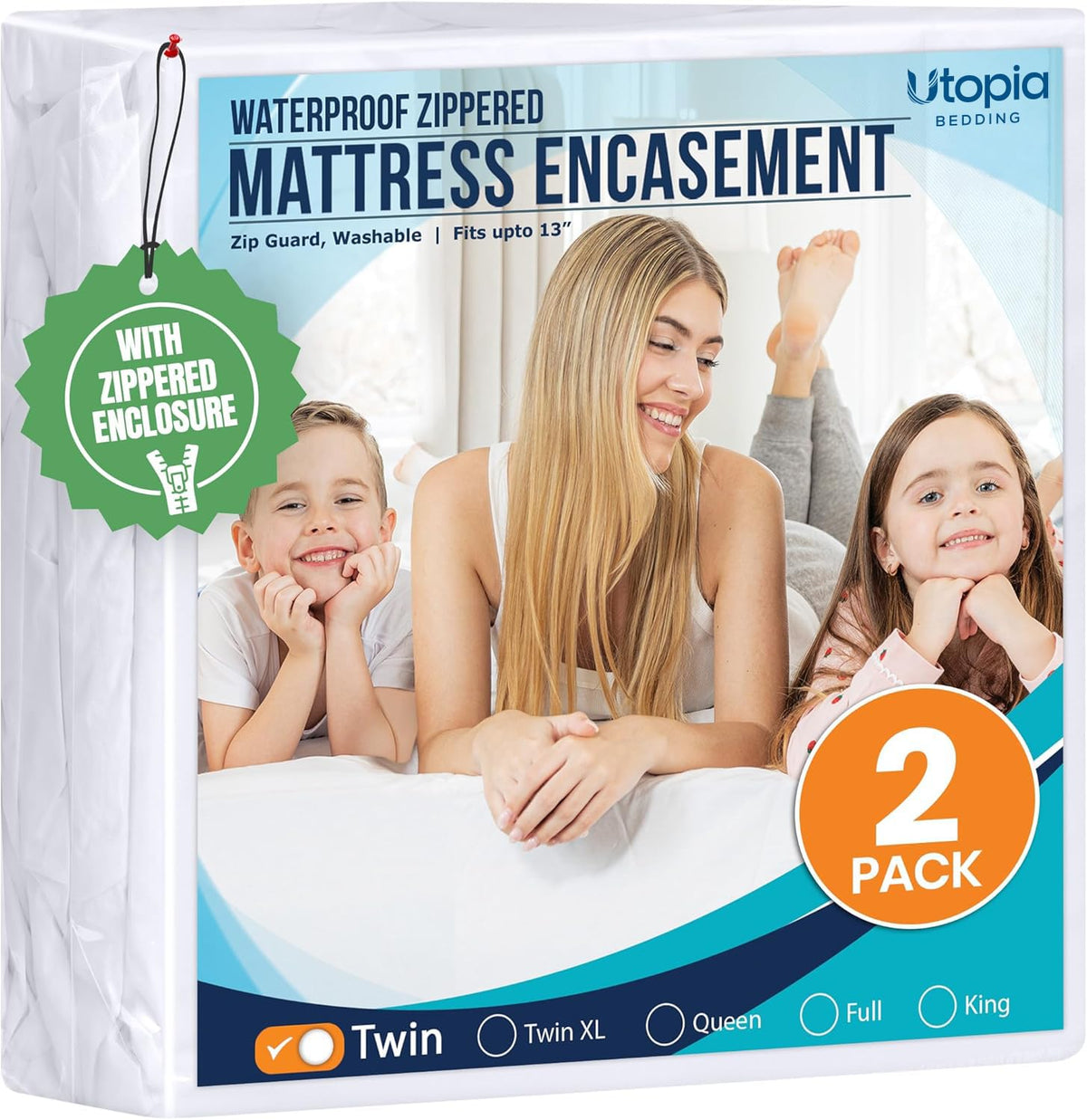 Utopia Bedding housse matelas avant emballée montrant protection complète