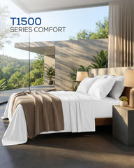 Utopia Bedding gros plan du drap-housse avec poche profonde et élastique, maintien sûr