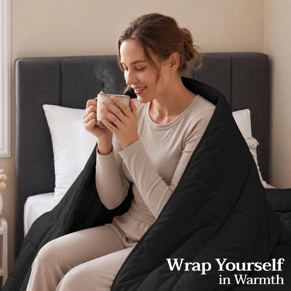 Utopia Bedding couette posée sur lit twin, confort visuel et adaptation d'espace