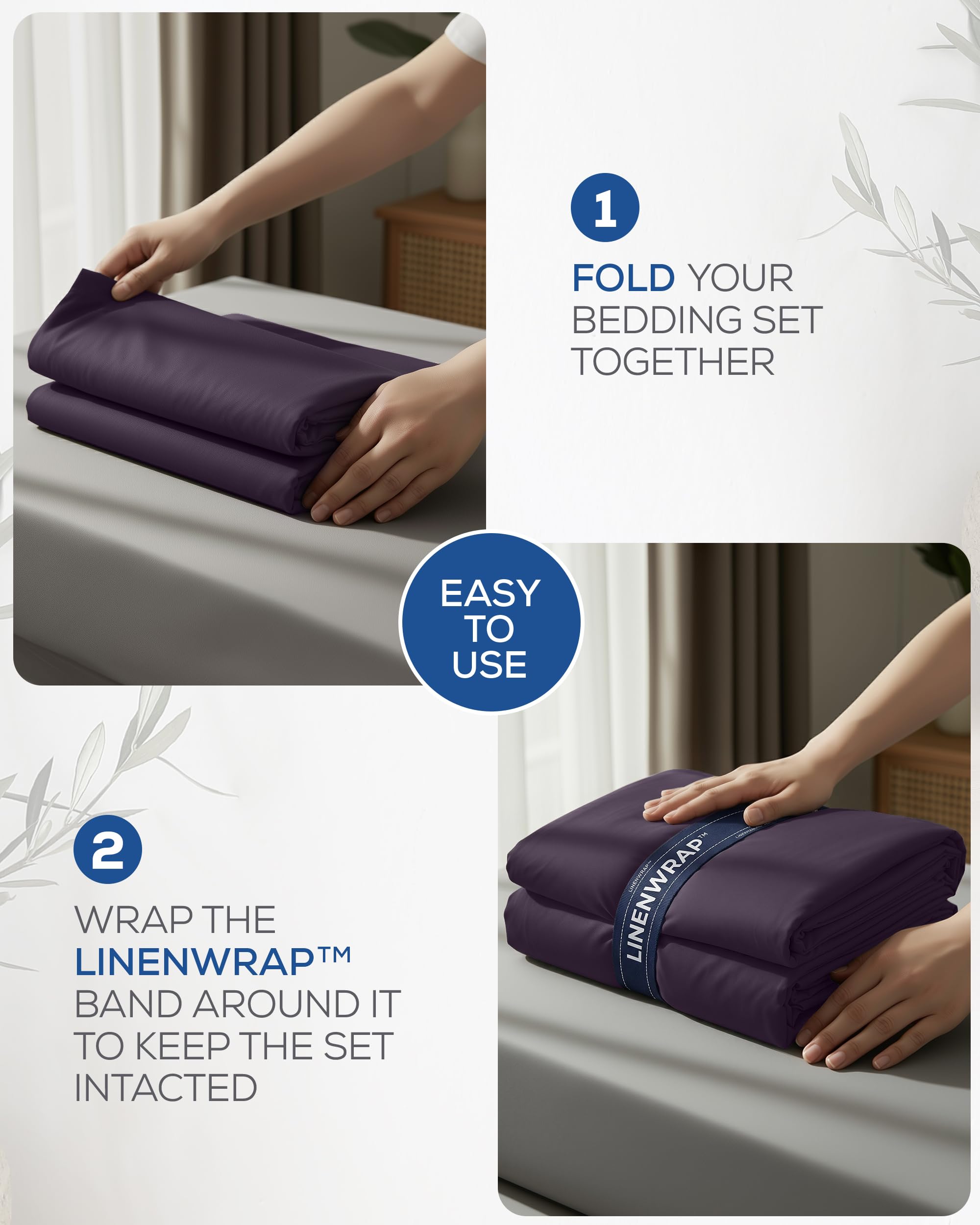 Utopia Bedding lit dressé en décoration, rendu violet élégant et moderne