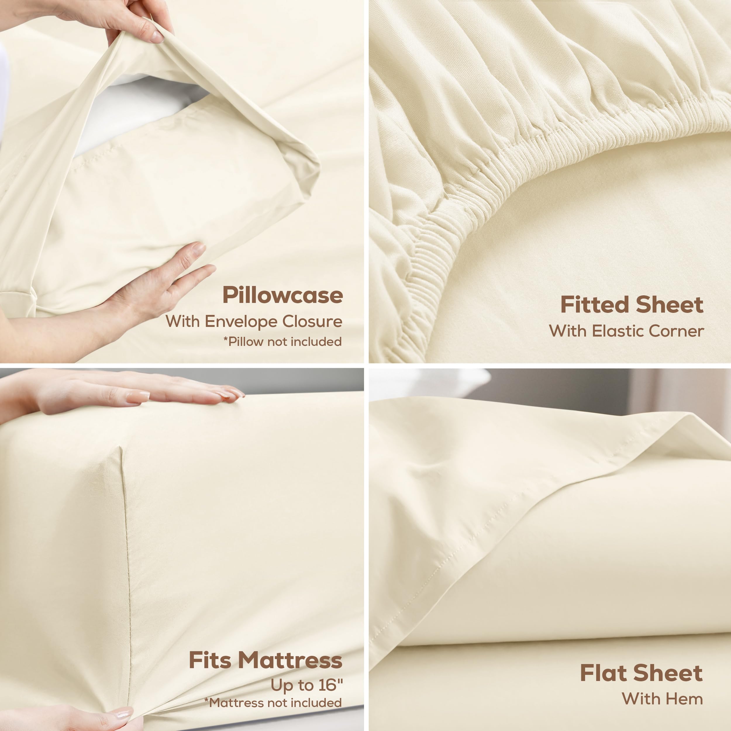Utopia Bedding texture microfibre brossée montrant douceur et confort respirant