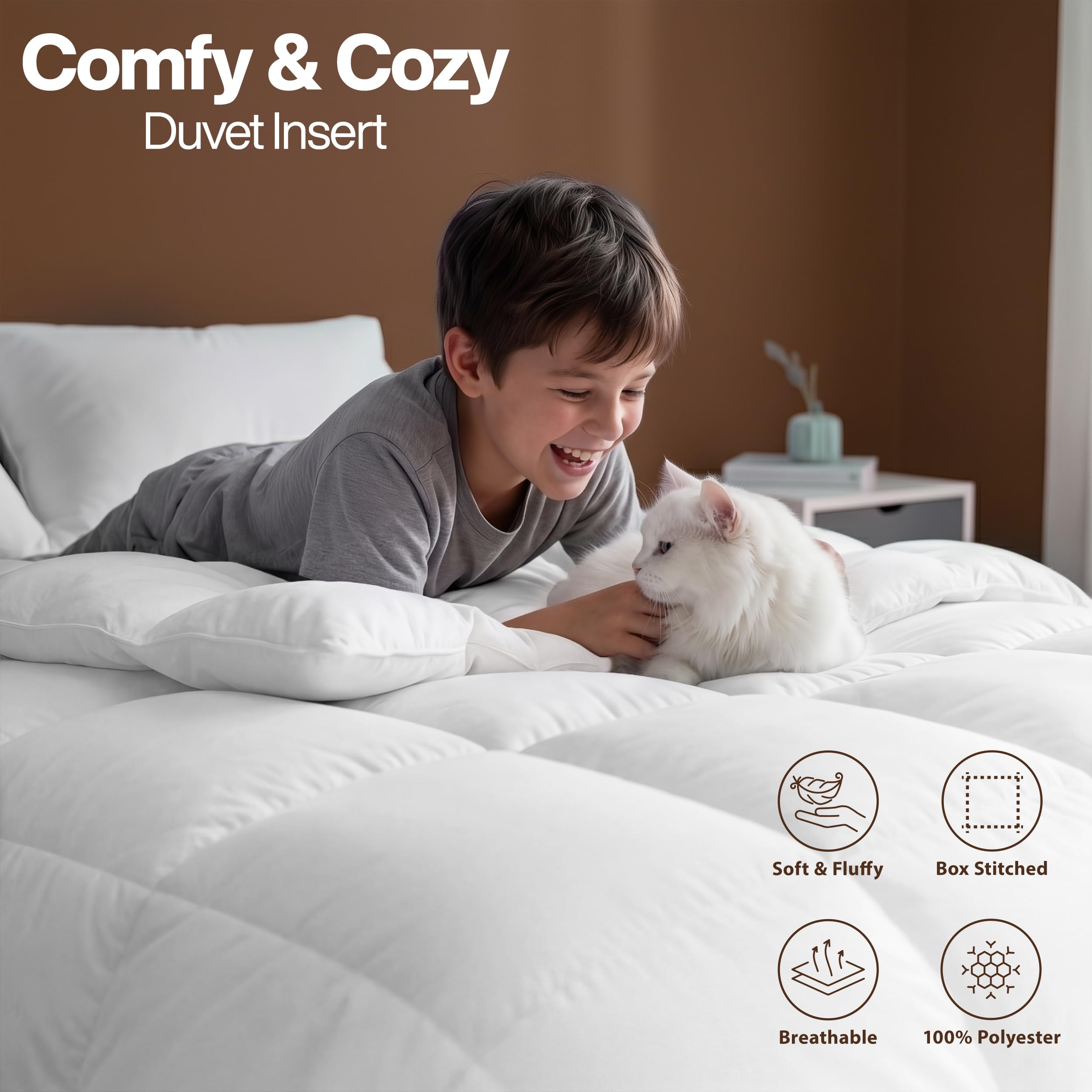 Utopia Bedding comparé à une règle montrant dimensions 82x86 pouces