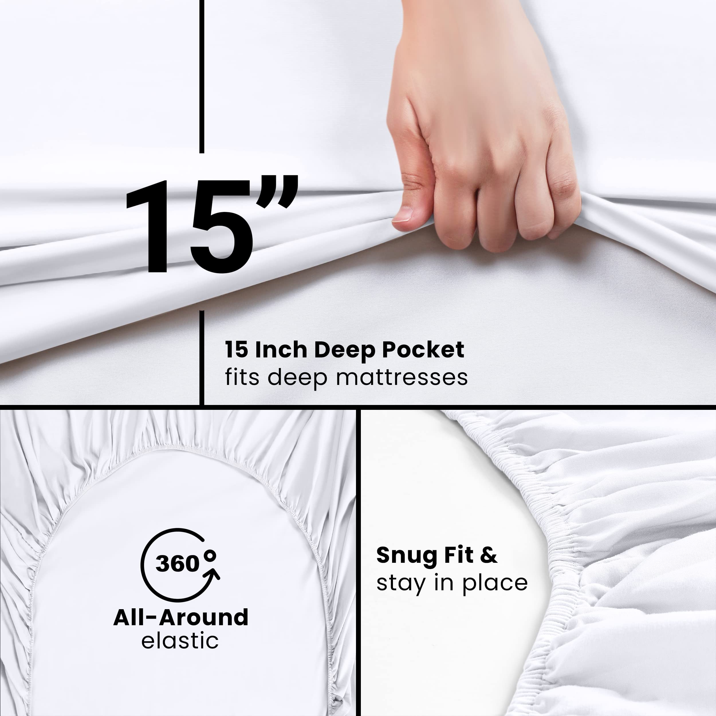 Utopia Bedding drap-housse en décor de chambre, look net et apaisant