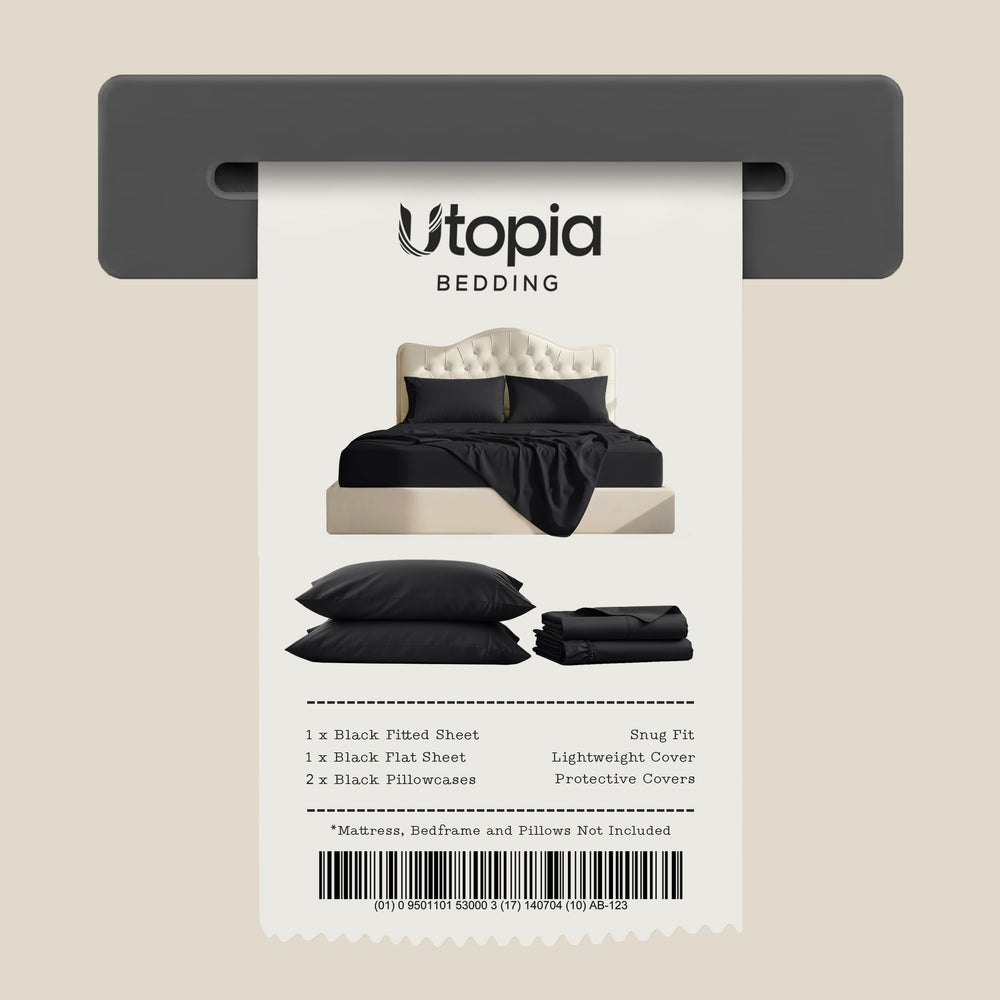 Utopia Bedding lit mis en scène dans chambre moderne illustrant style et durabilité