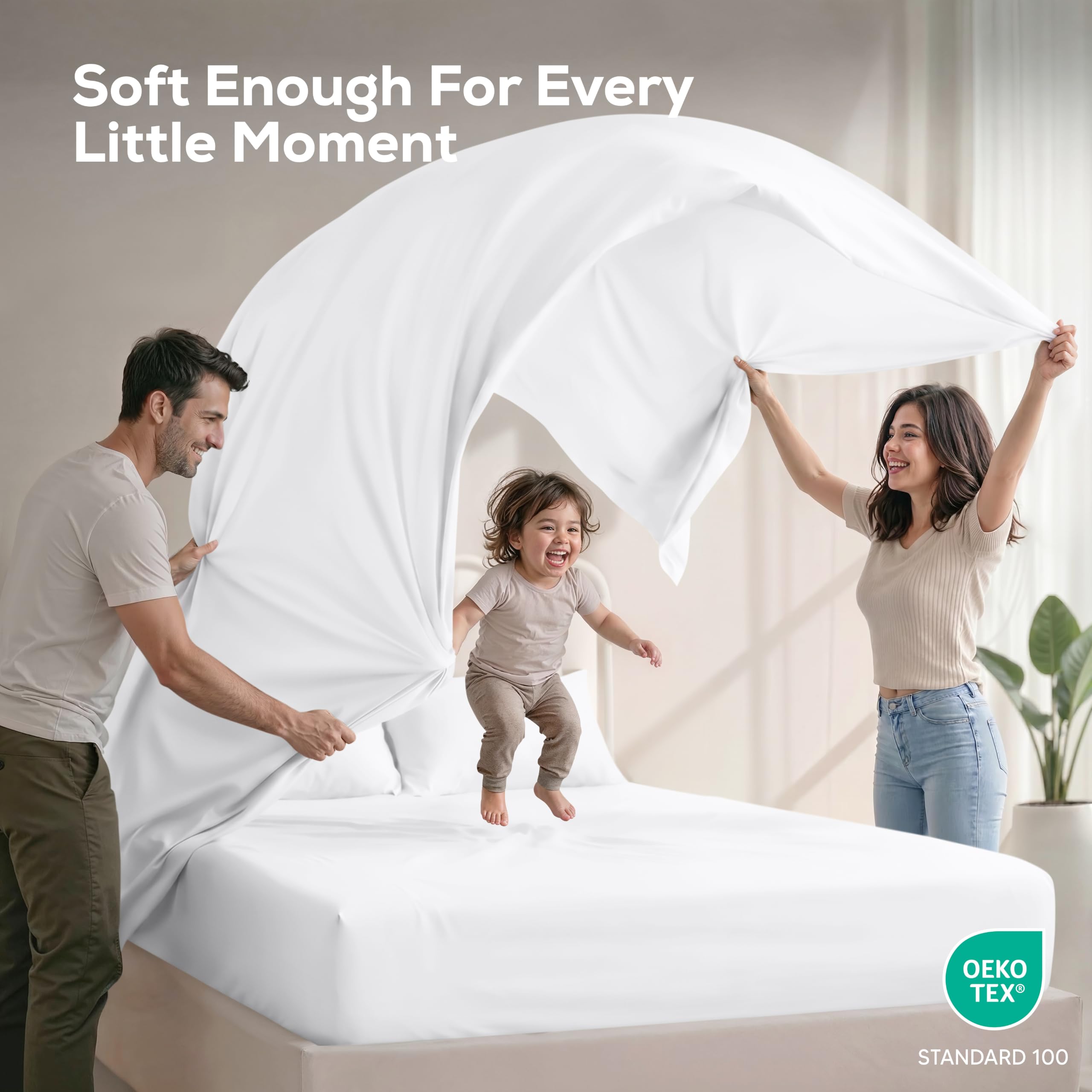 Utopia Bedding lit fait en chambre moderne démontrant allure élégante et accueillante