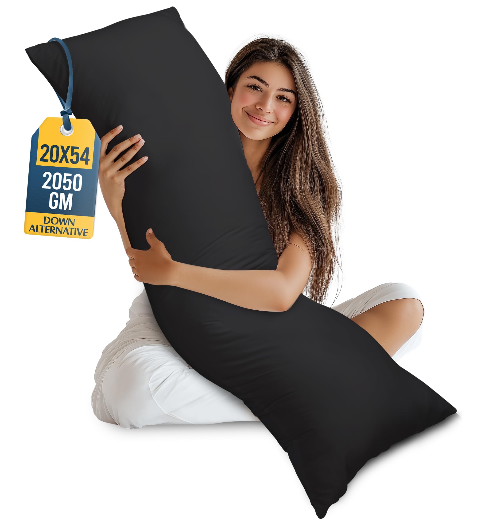 Utopia Bedding oreiller corps face avant noir, maintien confortable