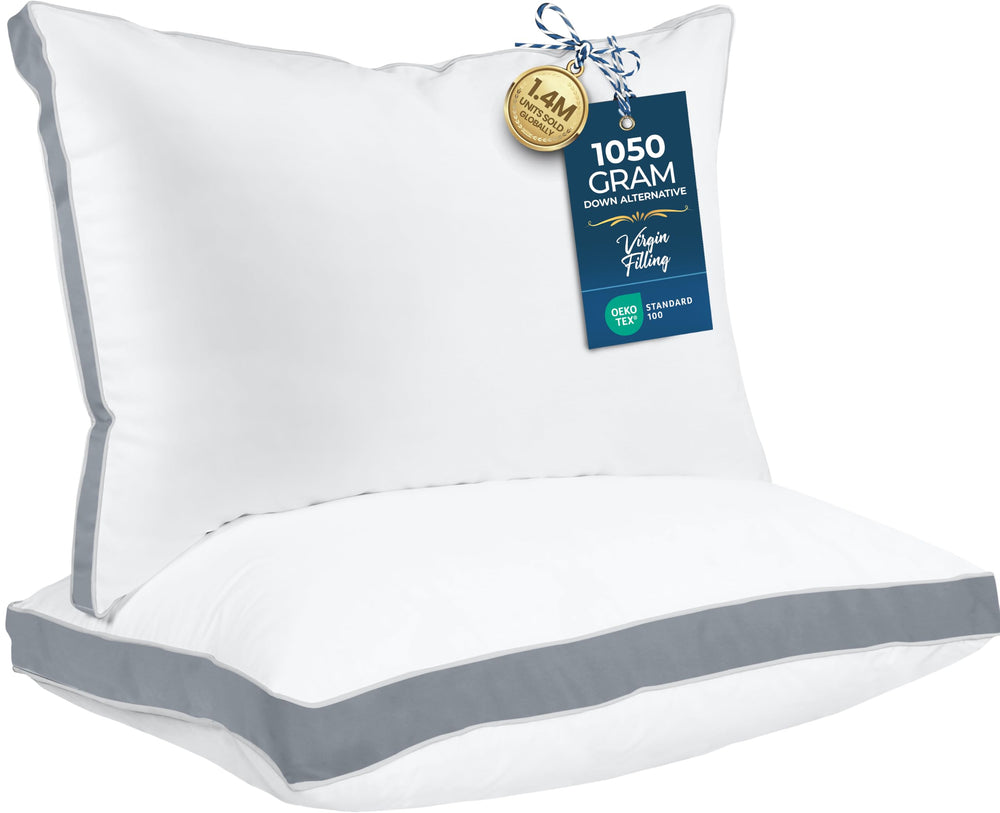 Utopia Bedding oreiller face avant montrant finition et confort