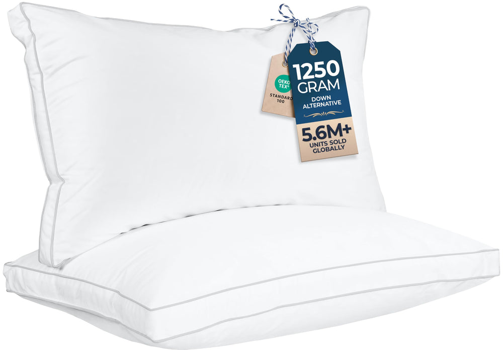 Utopia Bedding oreiller king vue face montrant maintien et confort