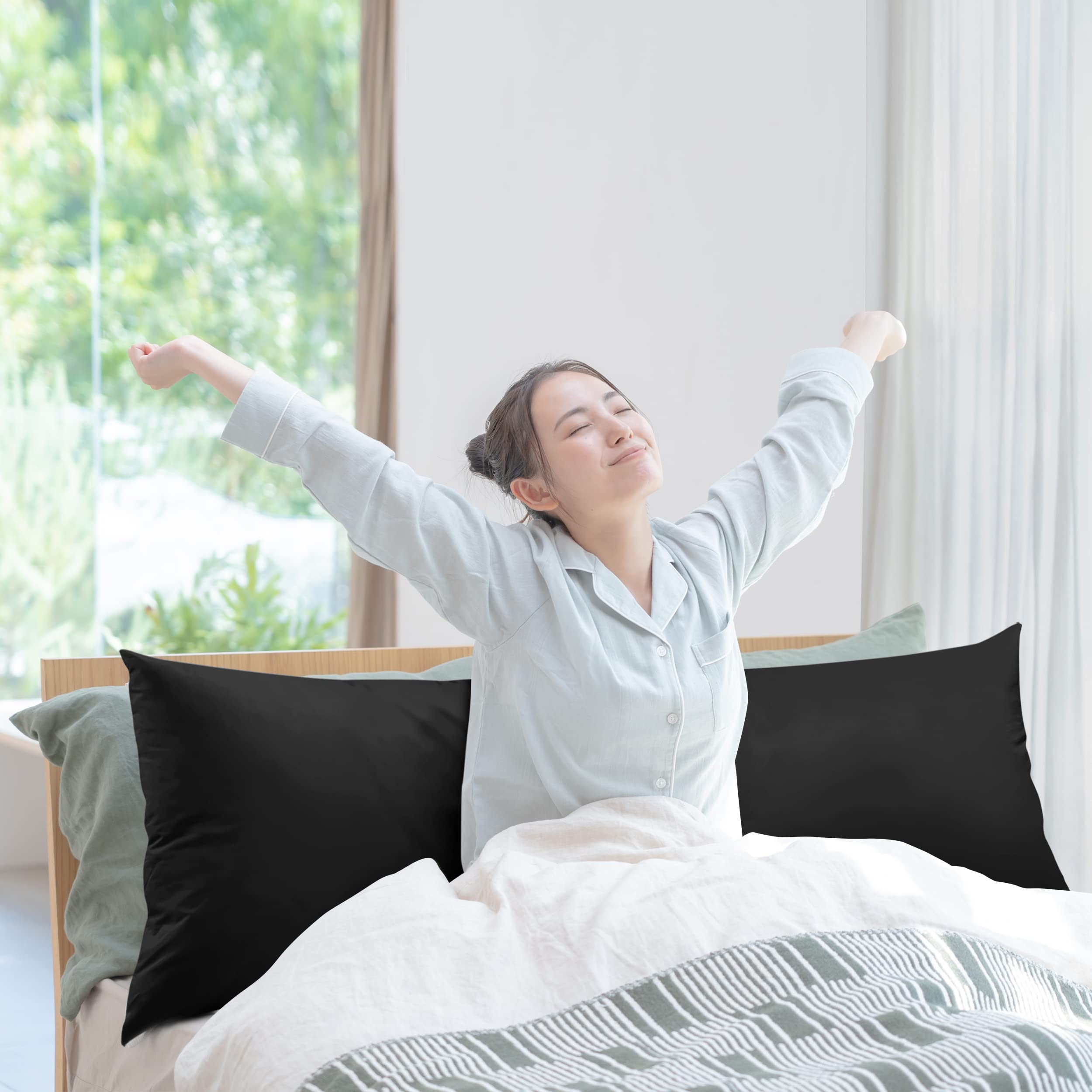 Utopia Bedding profil coupe du coussin montrant garnissage polyester