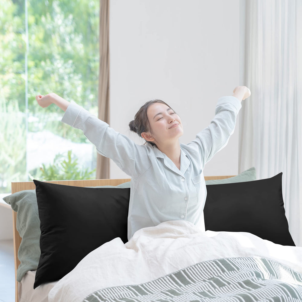 Utopia Bedding profil coupe du coussin montrant garnissage polyester