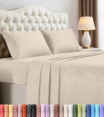 Utopia Bedding vue avant de la parure avec finition soignée et couleur heather beige