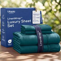 Utopia Bedding face de la parure queen teal, finition soignée et style contemporain