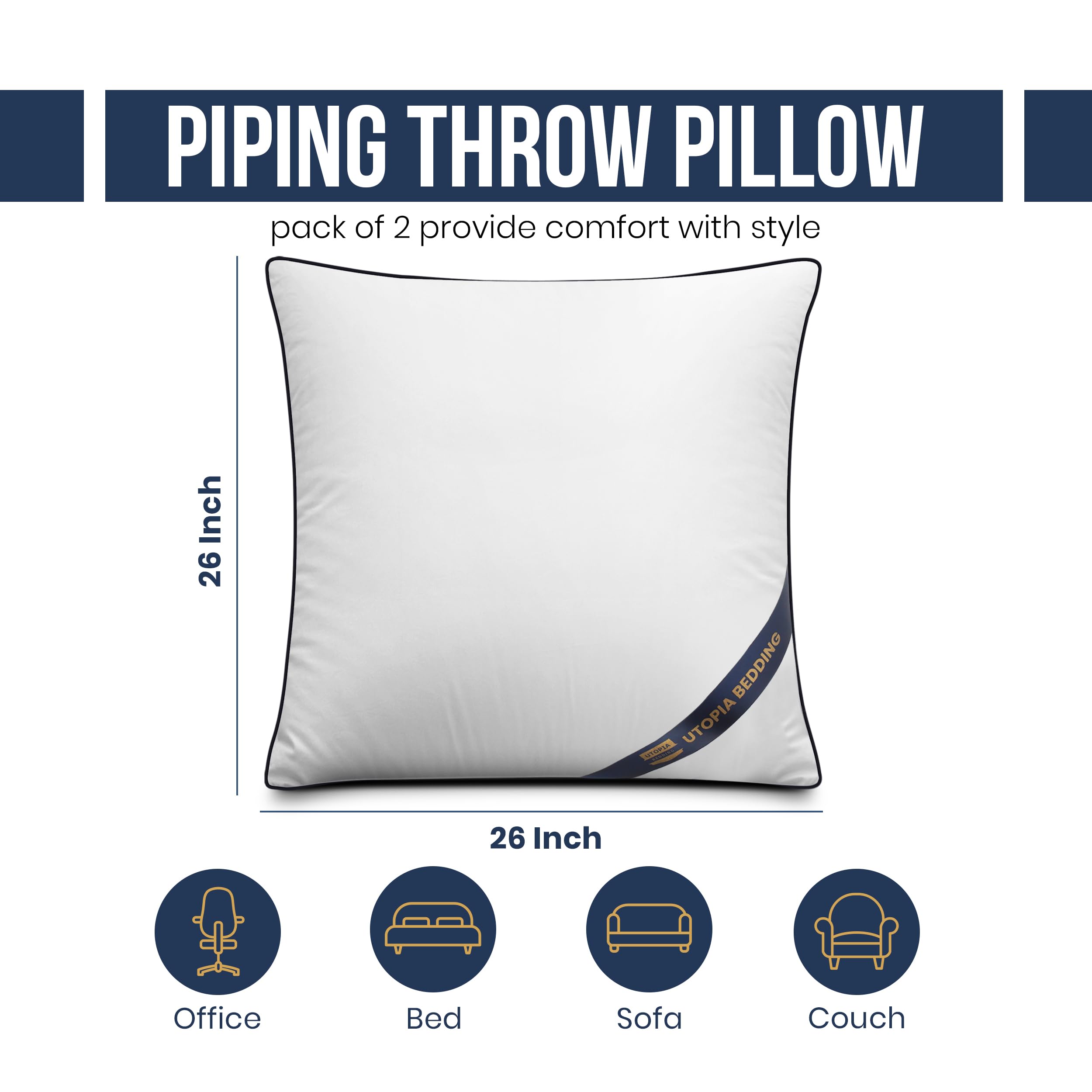 Utopia Bedding gros plan du passepoil marine pour finition résistante