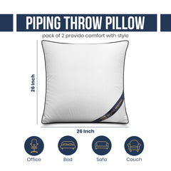 Utopia Bedding gros plan du passepoil marine pour finition résistante