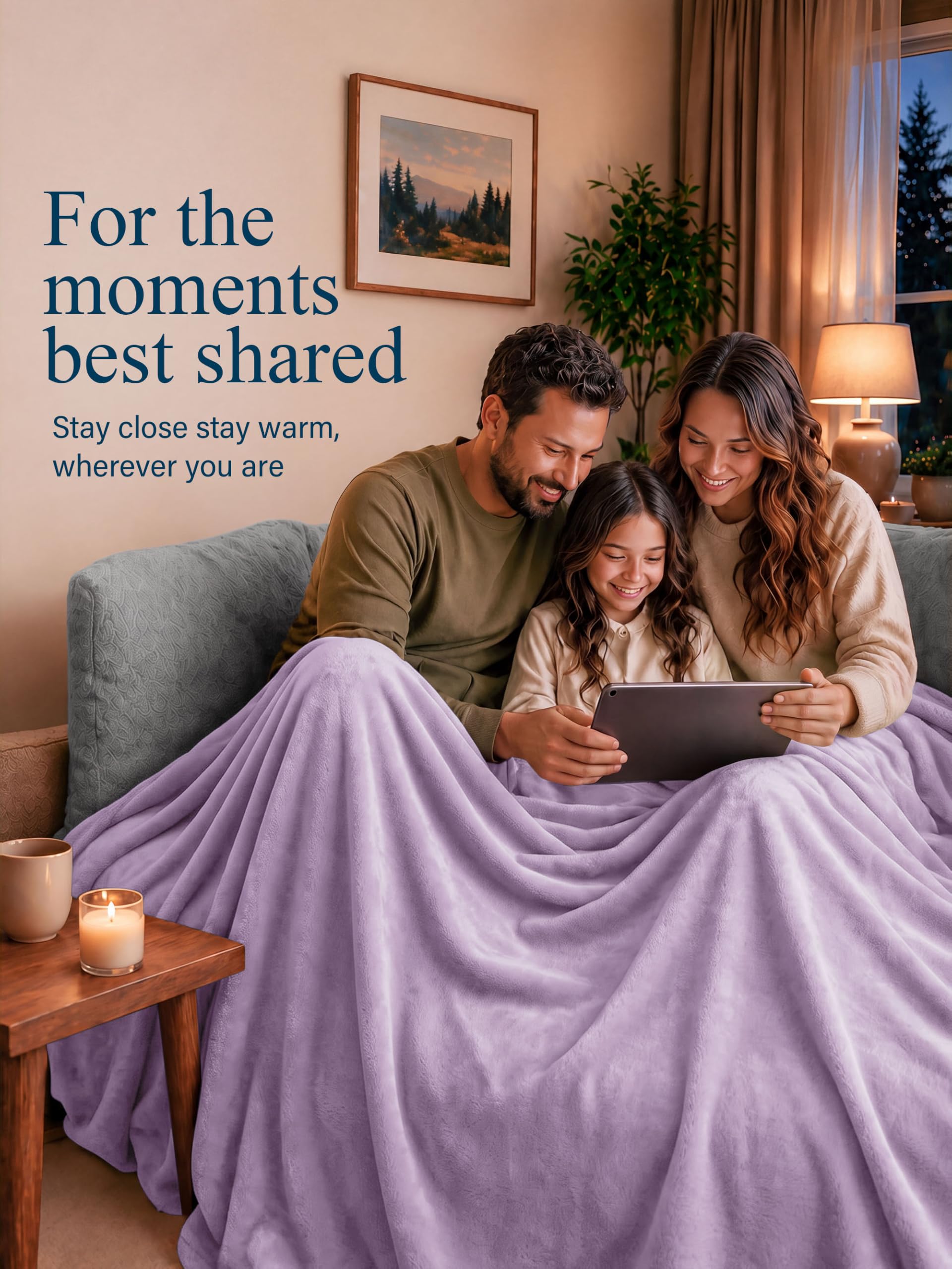 Utopia Bedding plaid plié dans un panier prêt à l'usage pratique