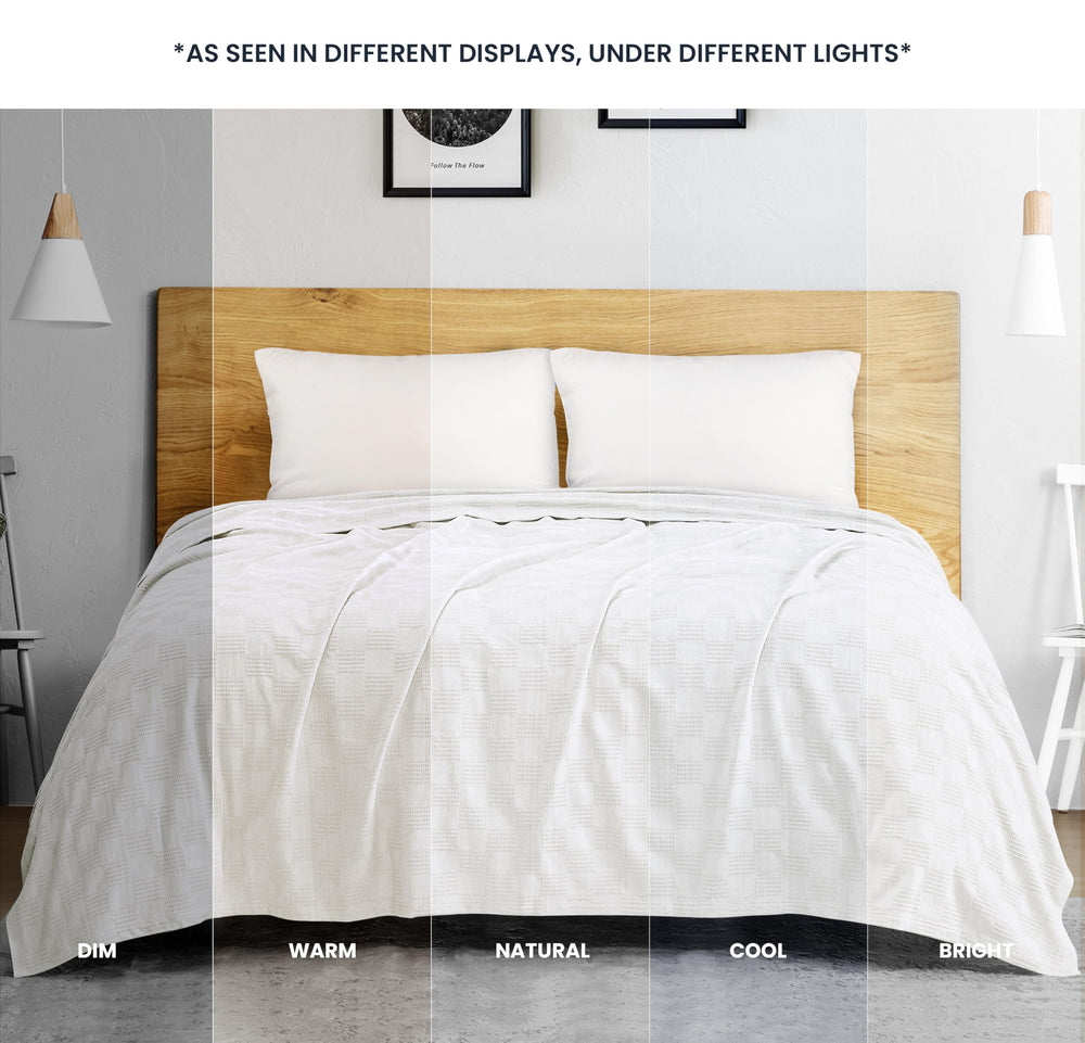 Utopia Bedding étalée sur un lit king, apparence élégante et accueillante