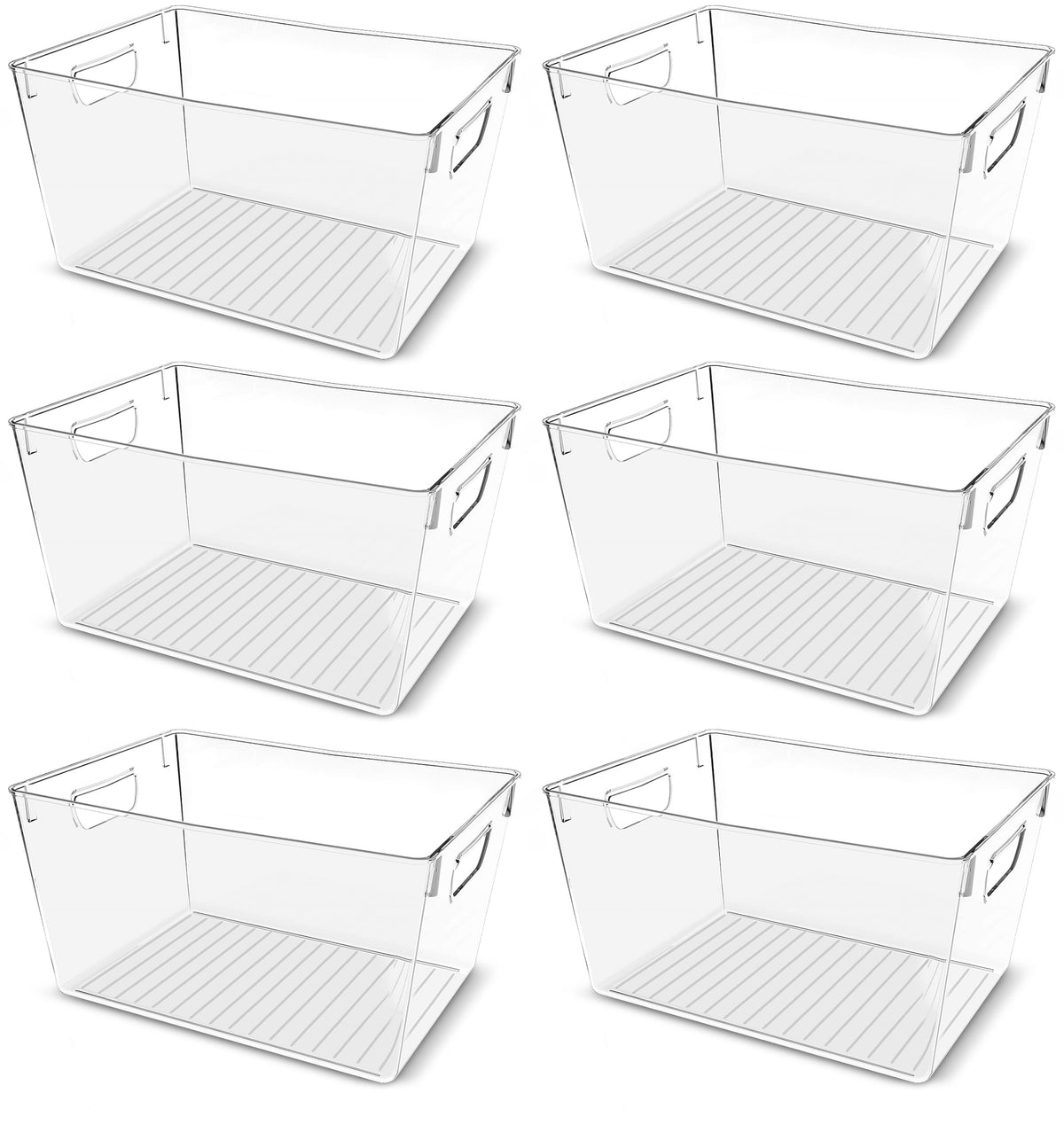Utopia Kitchen vue avant du lot de bacs transparents montrant rangement organisé
