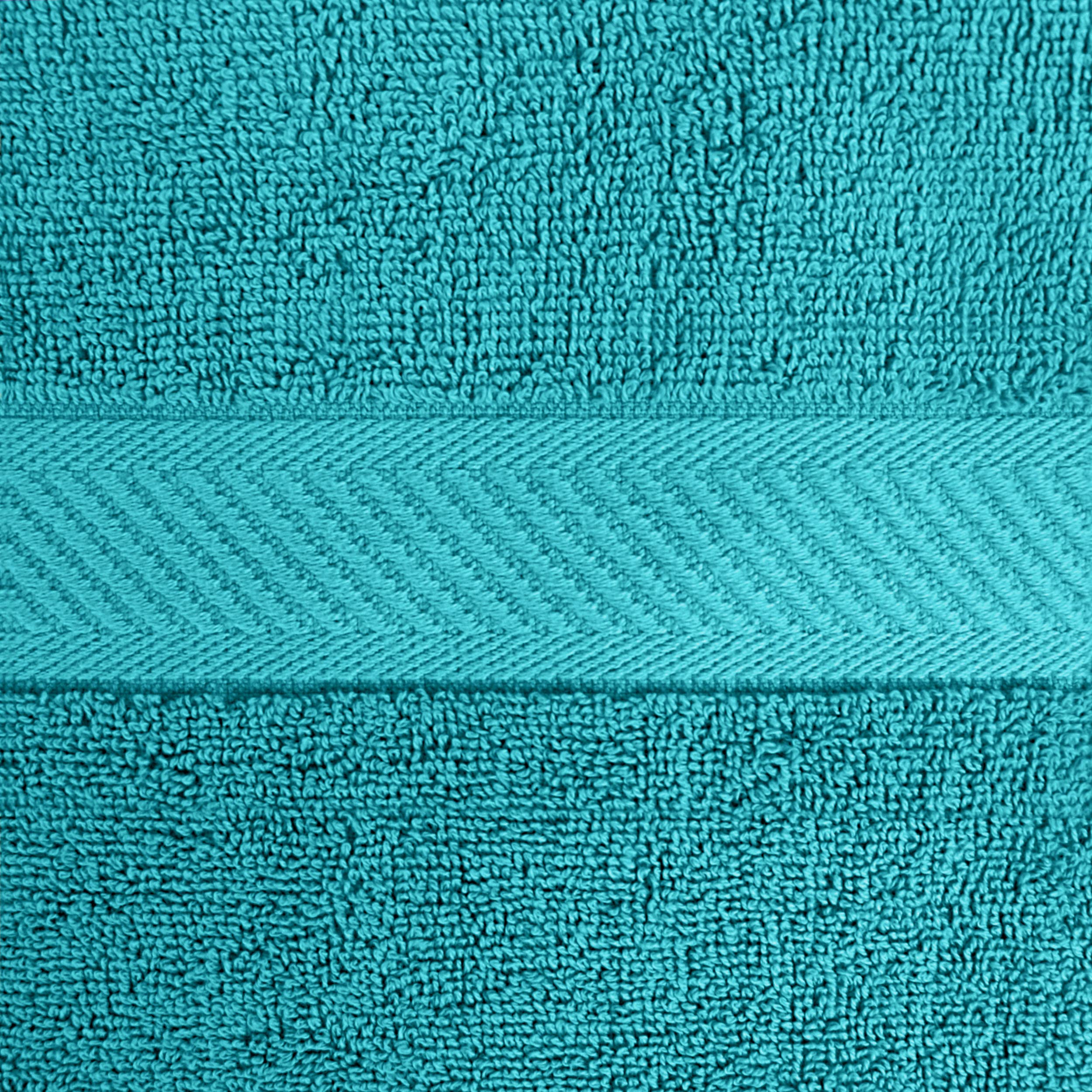 Utopia Towels gros plan sur bords doublement cousus montrant durabilité au lavage