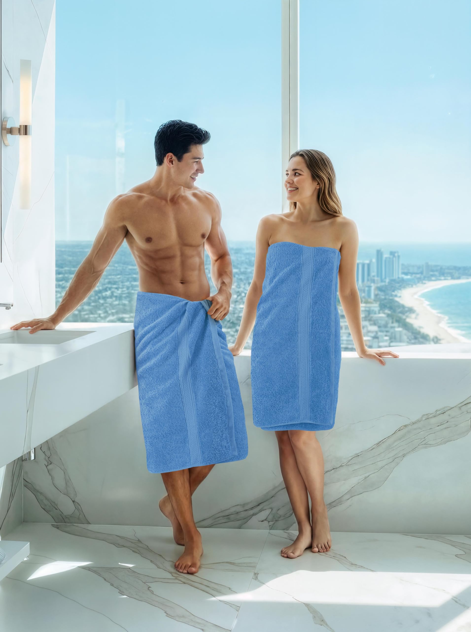 Utopia Towels comparaison avec une main pour visualiser la taille et maniabilité