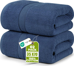 Utopia Towels vue avant du paquet navy montrant présentation professionnelle et couleur riche