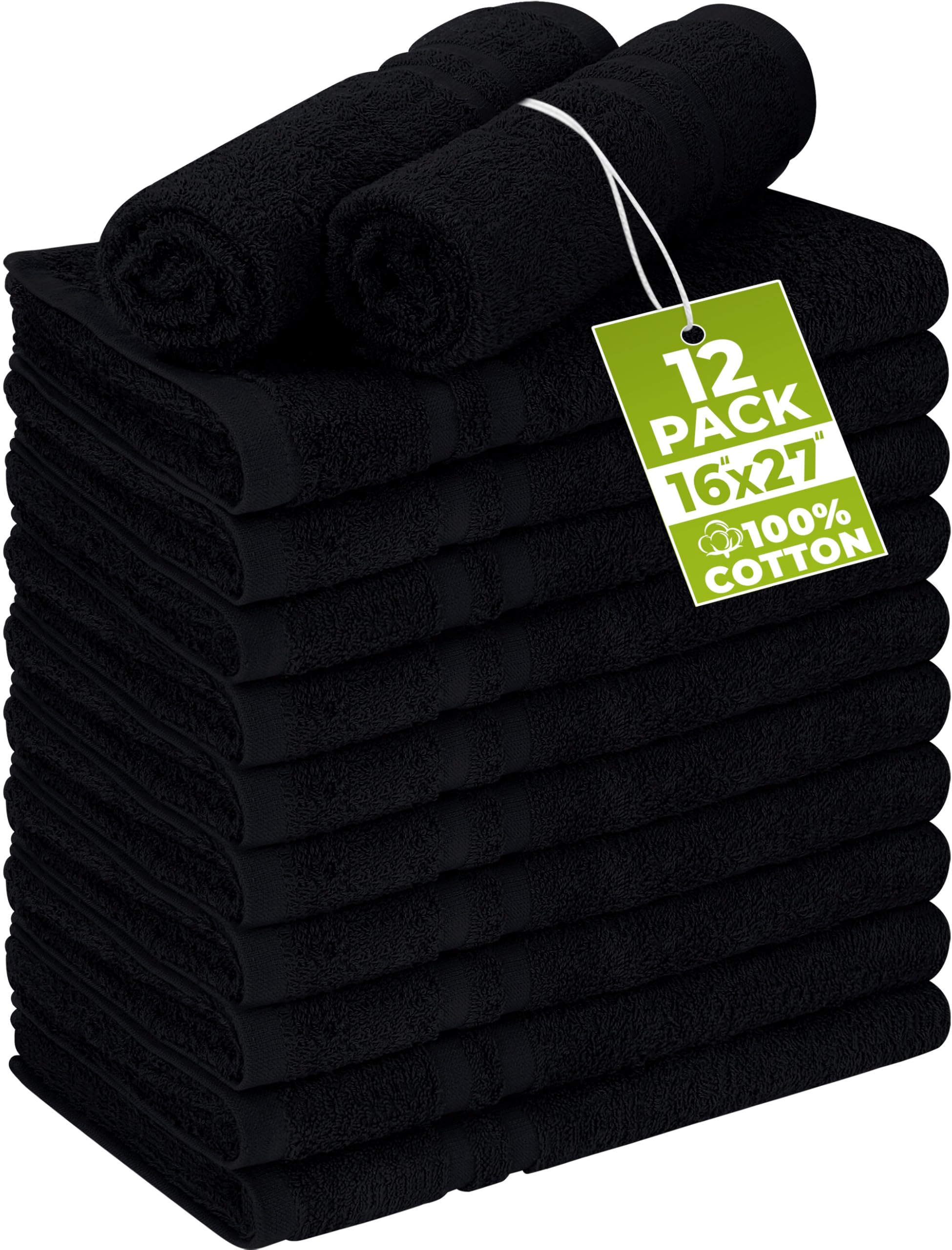 Utopia Towels vue avant du paquet noir, durable et prêt pour salon