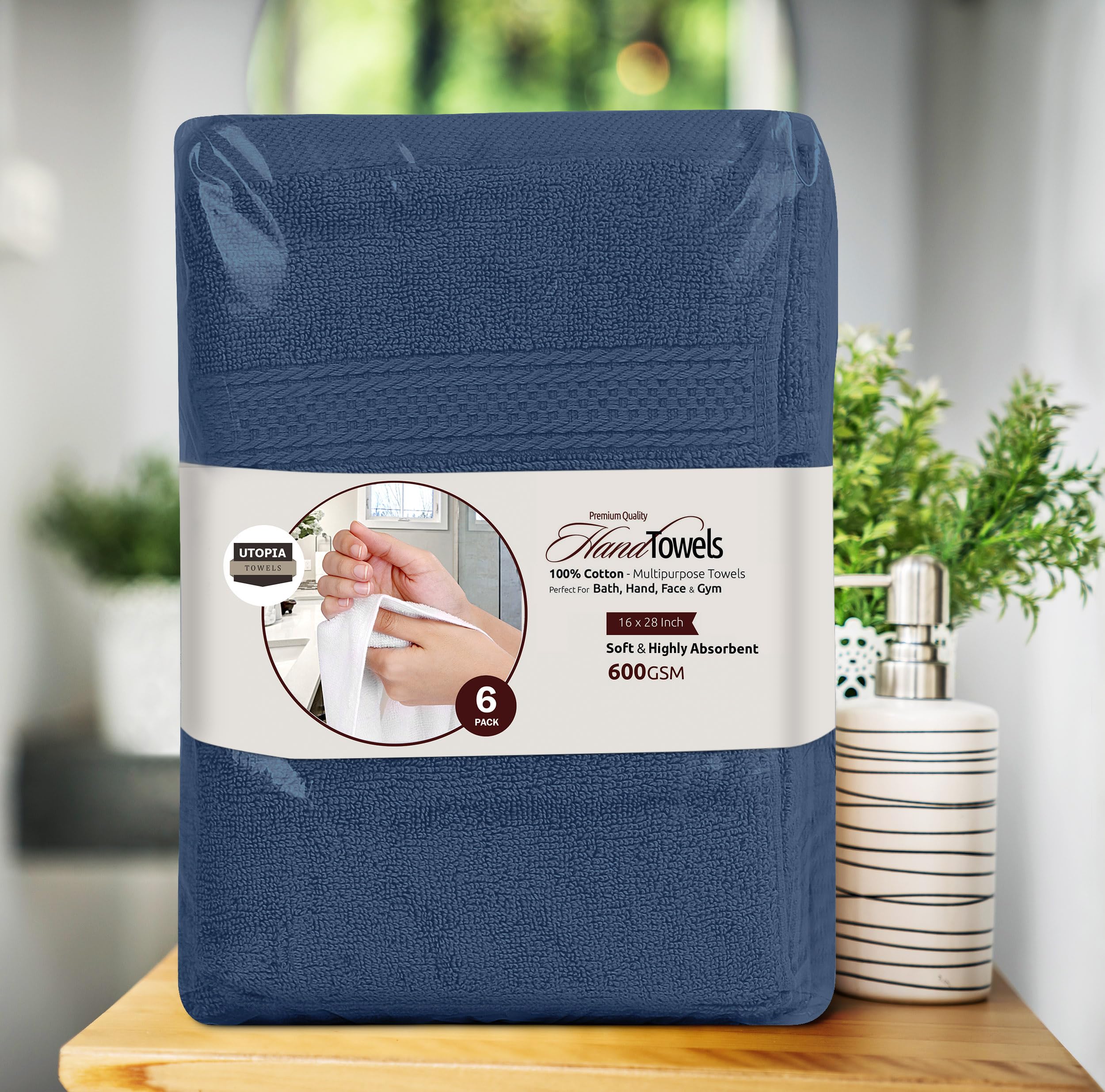 Utopia Towels empilées en 6 pièces montrant quantité pour familles ou cadeaux