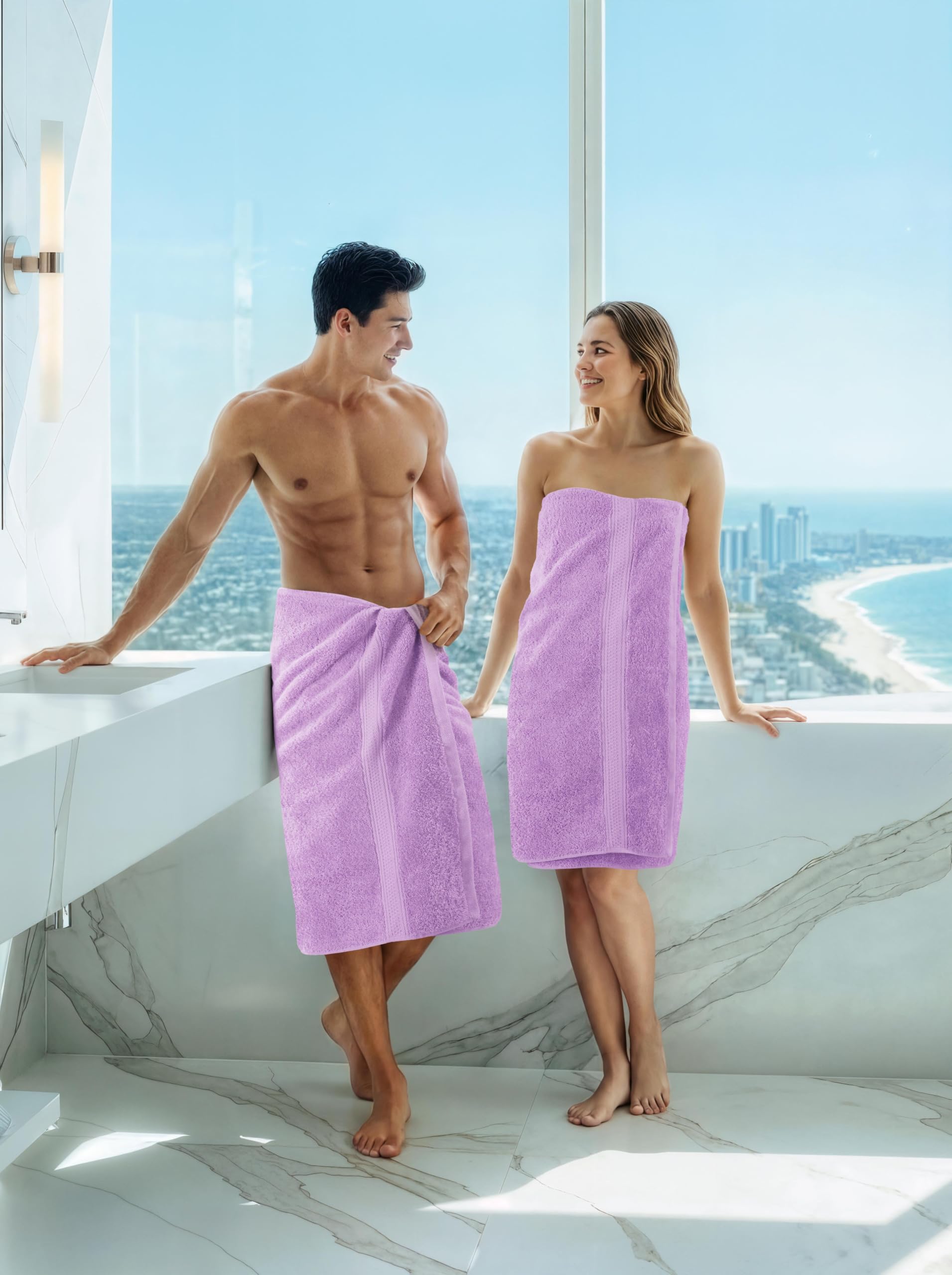 Utopia Towels ensemble 4 pièces en lavande élégant et coordonné
