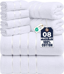 Utopia Towels ensemble avant montrant lot de 8 et présentation soignée