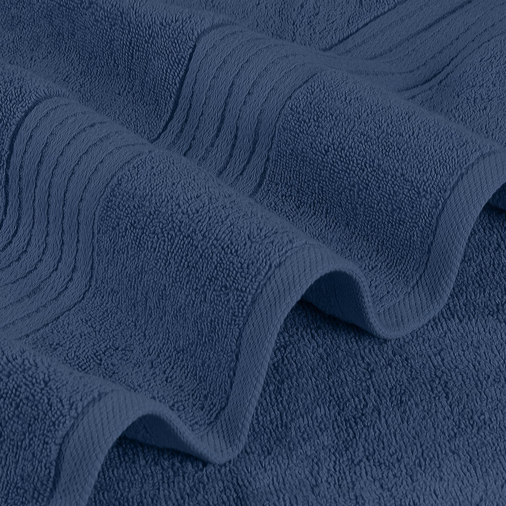 Utopia Towels étiquette montrant composition 100% coton ring-spun et durabilité