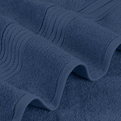 Utopia Towels étiquette montrant composition 100% coton ring-spun et durabilité